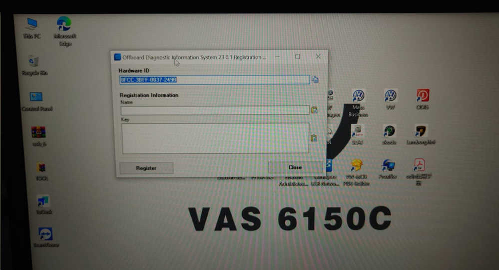 How to Generate a Key for Registration of VAS6154A？