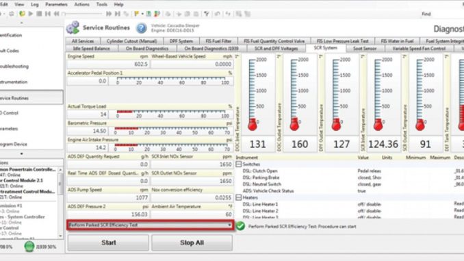 How to Perform a Detroit GHG17 Parked SCR Efficiency Test