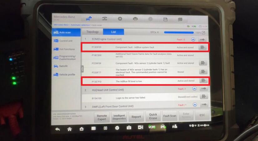 How to Reset Mercedes C220D AdBlue System with Autel Maxisys Ultra to Fix Low Fill Level Issue