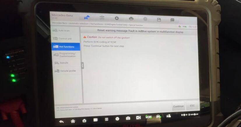 How to Reset Mercedes C220D AdBlue System with Autel Maxisys Ultra to Fix Low Fill Level Issue