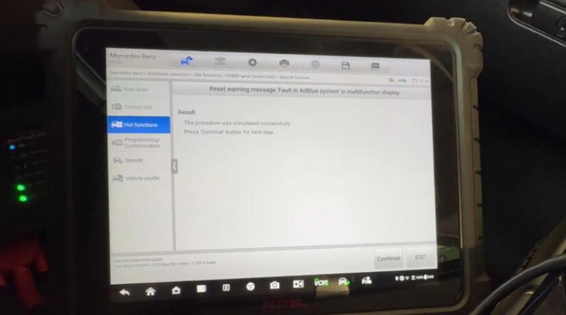 How to Reset Mercedes C220D AdBlue System with Autel Maxisys Ultra to Fix Low Fill Level Issue