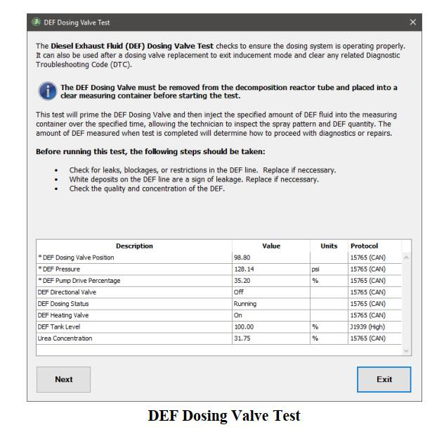 JPRO DEF Dosing Valve Test for MACK and Volvo EPA 13 to GHG17 Engines