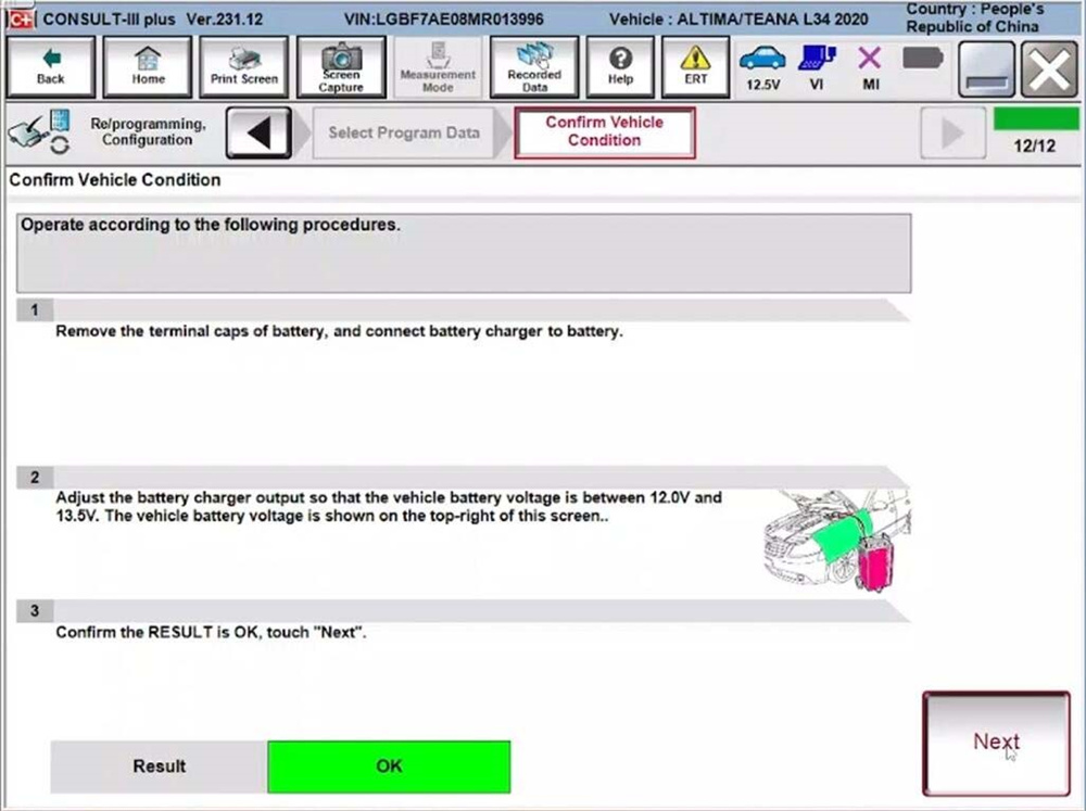 Programming a 2020 Nissan TEANA ABS Module with VNCI RNM and Nissan Consult III Plus Software