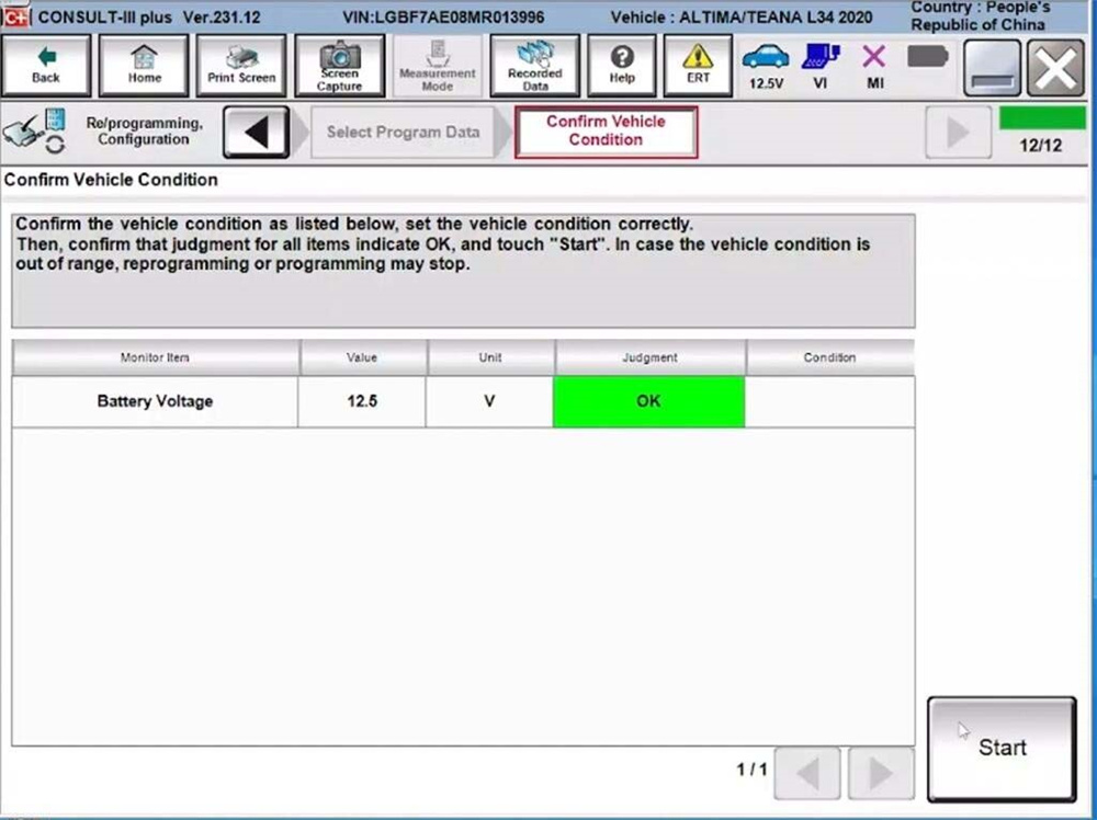 Programming a 2020 Nissan TEANA ABS Module with VNCI RNM and Nissan Consult III Plus Software