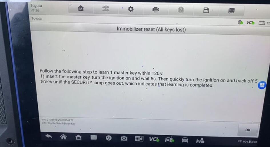 Programming a New Key for a 2018 Toyota RAV4 Using Autel IM608 II