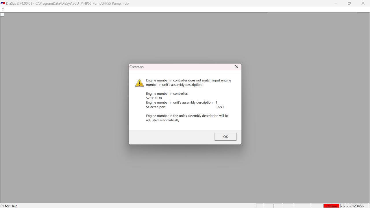 Starting the Program with DiaSys (MTU Engine ECU-7 Diesel)