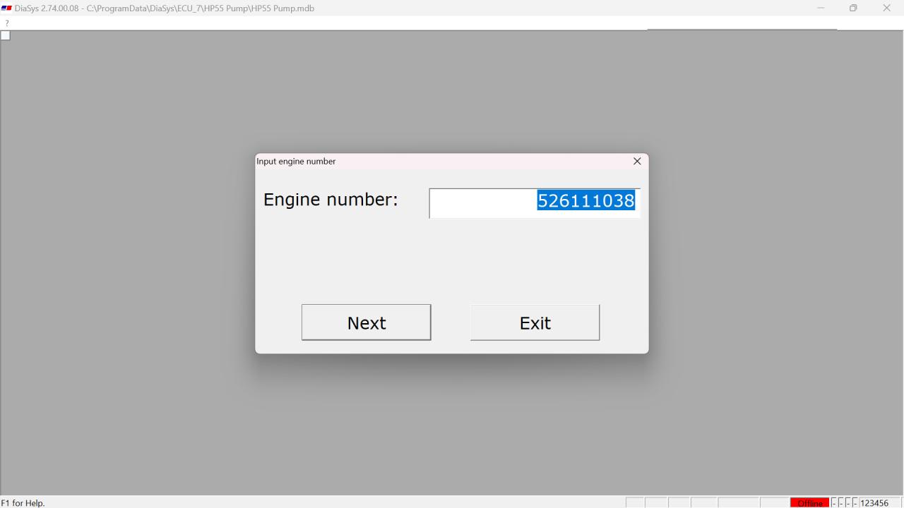 Starting the Program with DiaSys (MTU Engine ECU-7 Diesel)