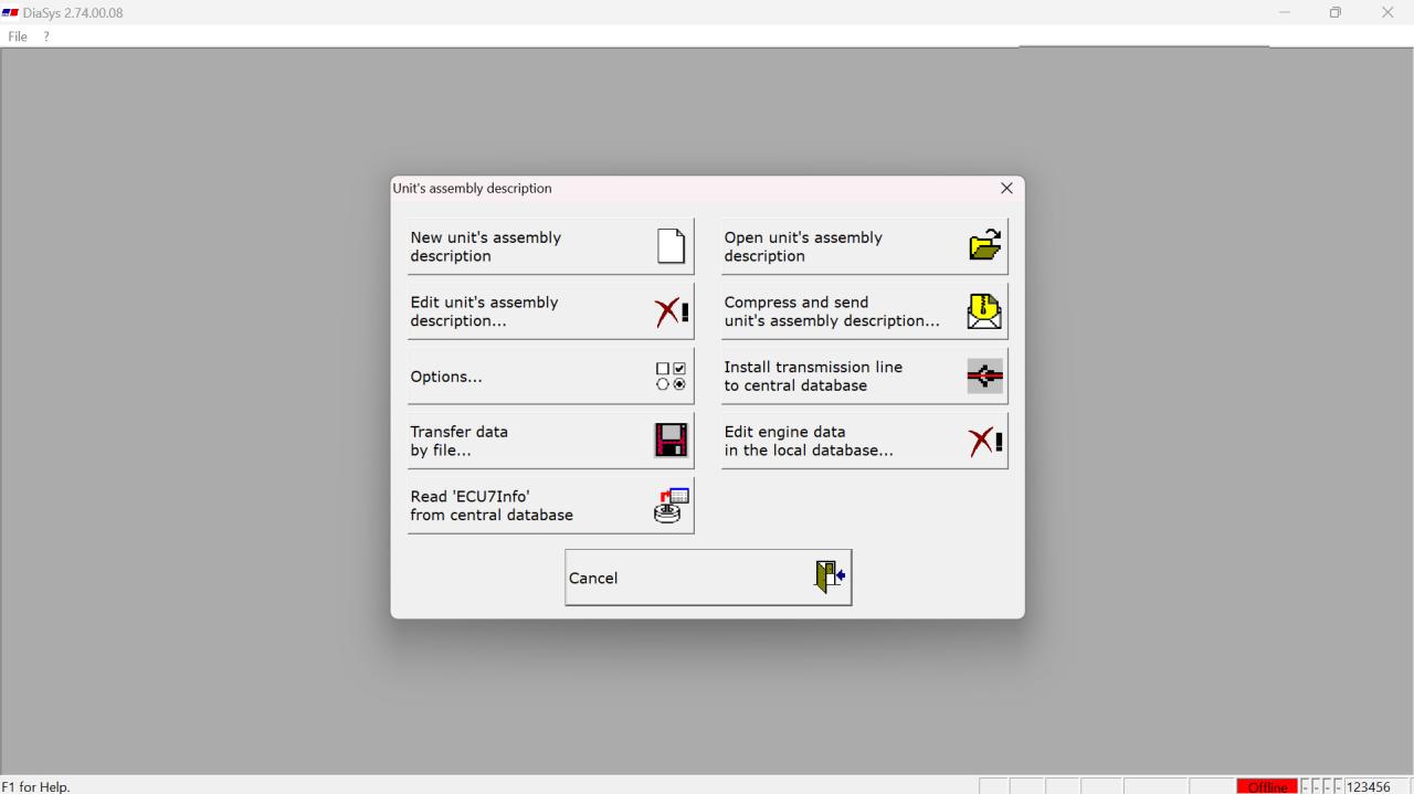 Starting the Program with DiaSys (MTU Engine ECU-7 Diesel)