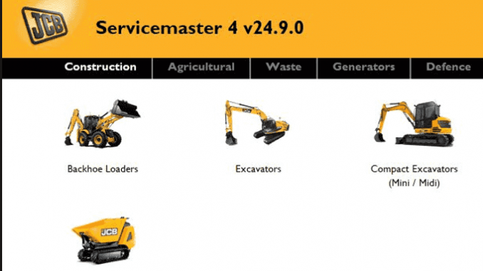 The latest JCB Service Master 4 Diagnostic Software V2024.10