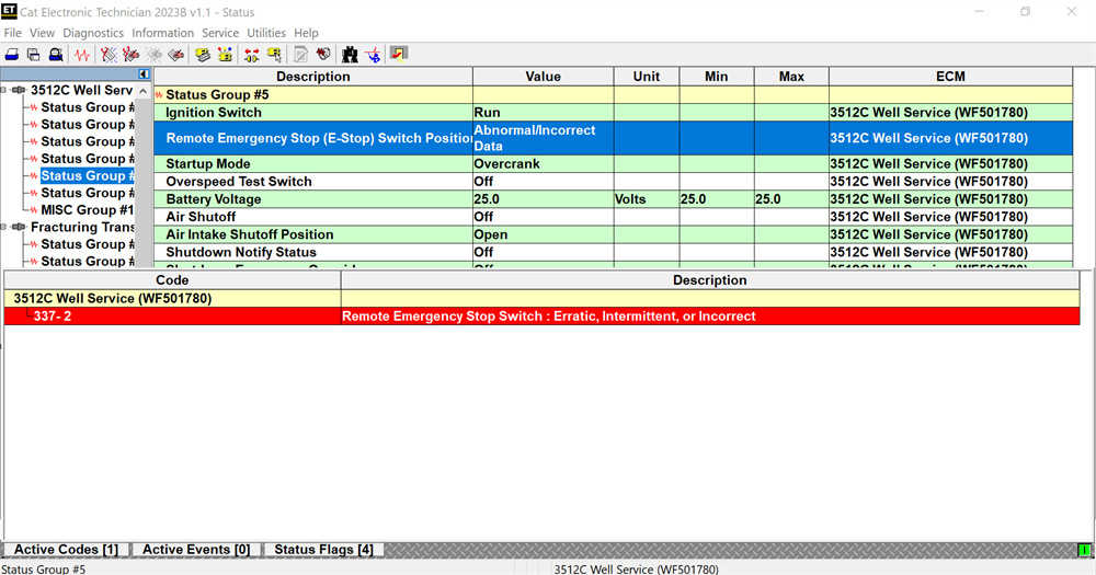 Troubleshooting SPN 970 – FMI 2 (Remote Emergency Stop Fault, Intermittent, or Malfunctioning)