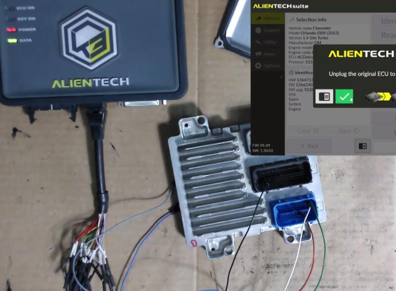 AcDelco E78 ECM Clone with Alientech KESS V3 in Boot Mode