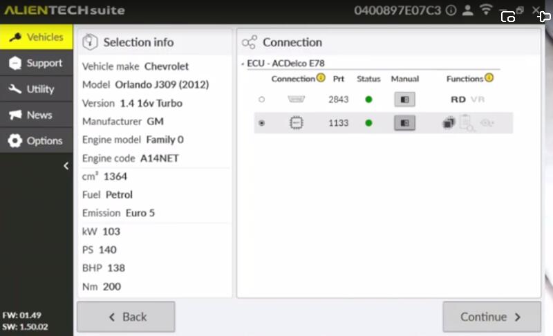 AcDelco E78 ECM Clone with Alientech KESS V3 in Boot Mode