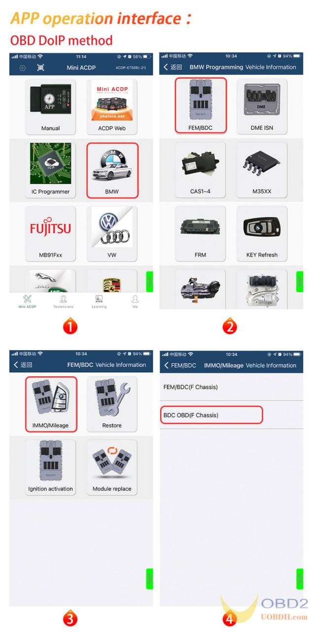 How to Program BMW F Chassis BDC IMMO Key via OBD with Yanhua ACDP?