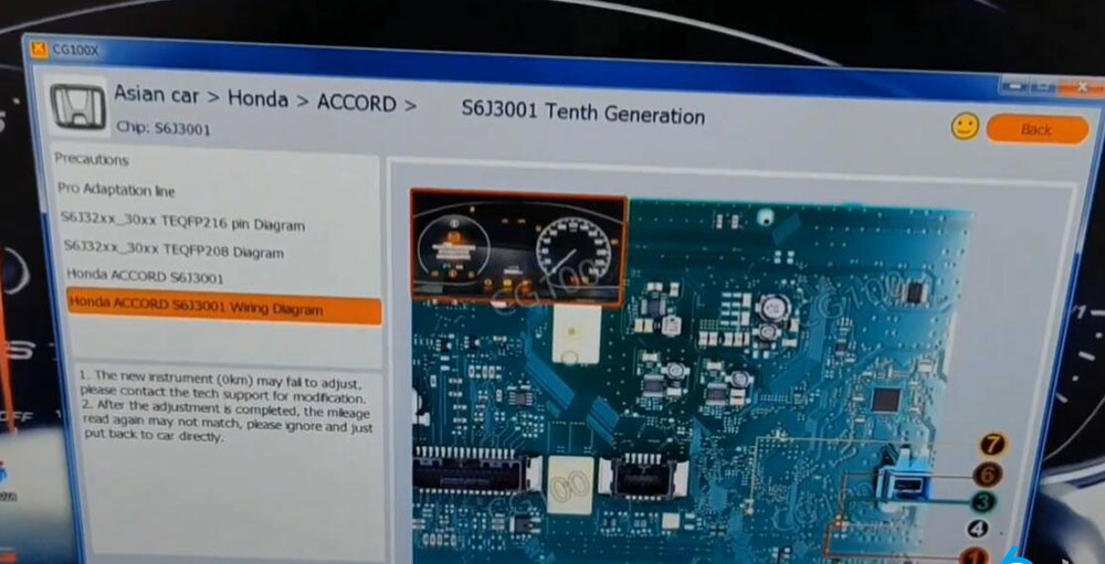 CG100X Correct Mileage for Honda Accord/ City S6J3001