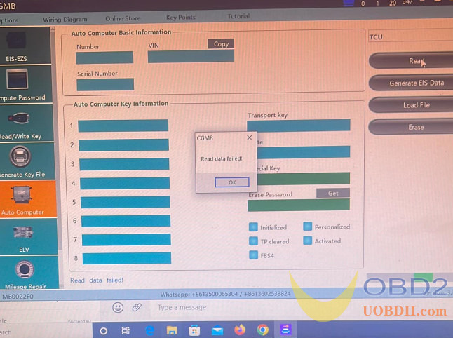 CGDI MB “Read data failed” Error Solution