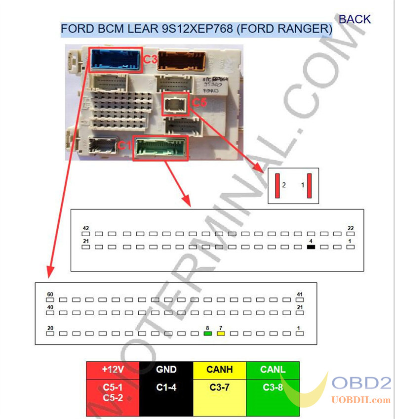 OBDSTAR DC706 Read/Write Ford LEAR MC9S12XEP768/V2 BCM on Bench