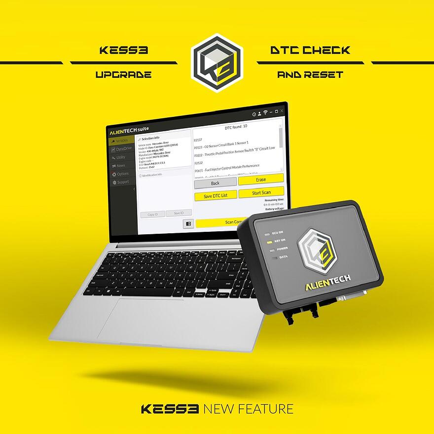 Free Update Alientech Kess V3 New DTC Features: Diagnostics and DTC Reset