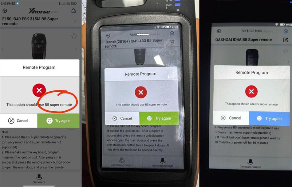 How to Generate ID47/49/4A/MQB Remote with Xhorse B5 Super Remote?