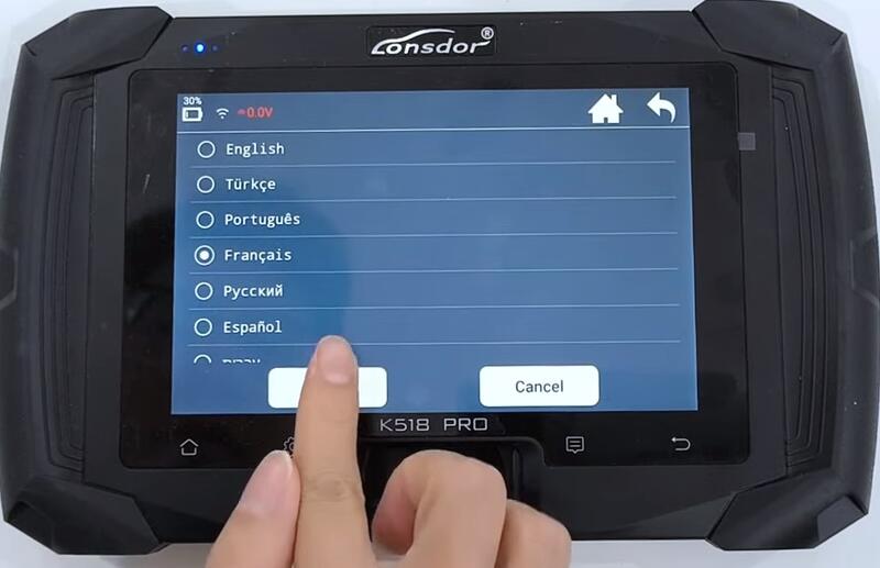 Lonsdor K518 Pro Language Switch and OBD Cable Self-check Guide
