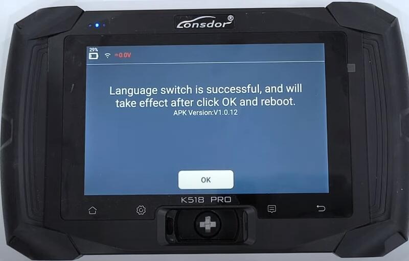 Lonsdor K518 Pro Language Switch and OBD Cable Self-check Guide