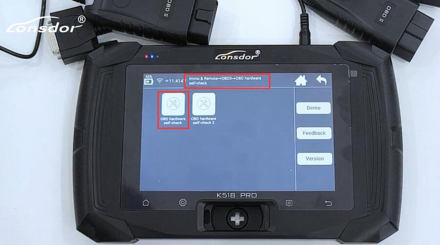 Lonsdor K518 Pro Language Switch and OBD Cable Self-check Guide