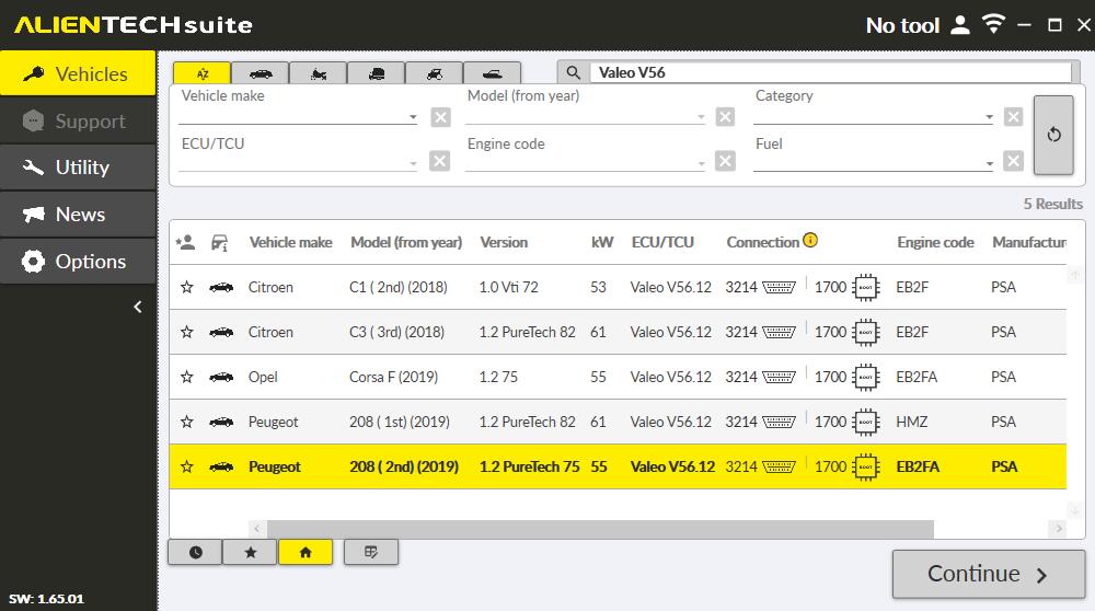 Kess V3 Remap Peugeot 208 and Citroen C1/C3 Valeo V56 via OBD