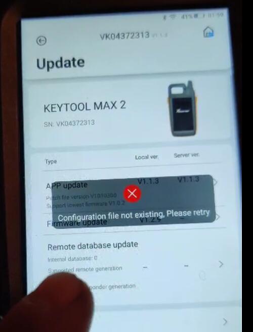 Xhorse Key Tool Max Pro “Configuration file not existing” Solution