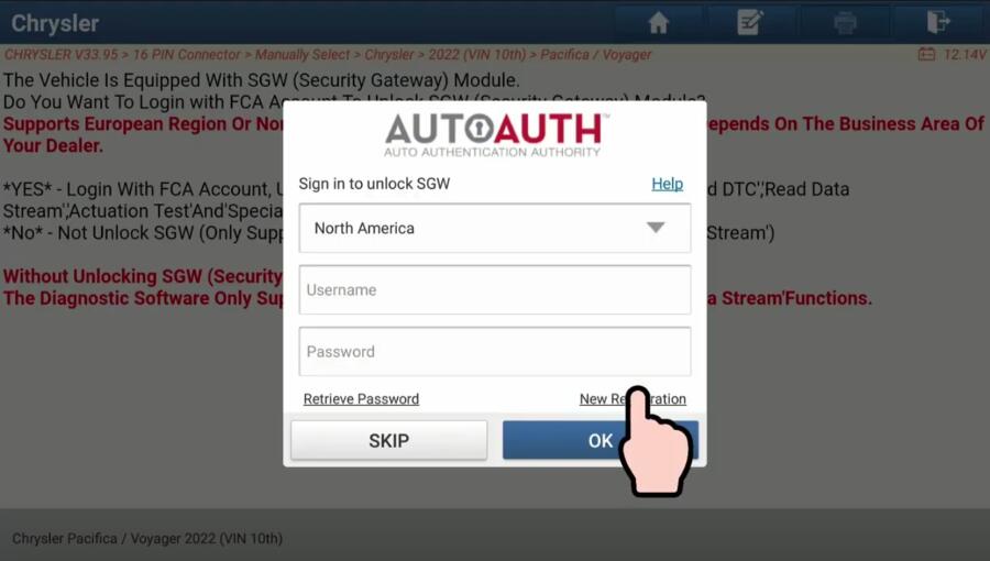 How to Register AutoAuto Account and Unlock FCA SGW with Launch X431 Scanner?