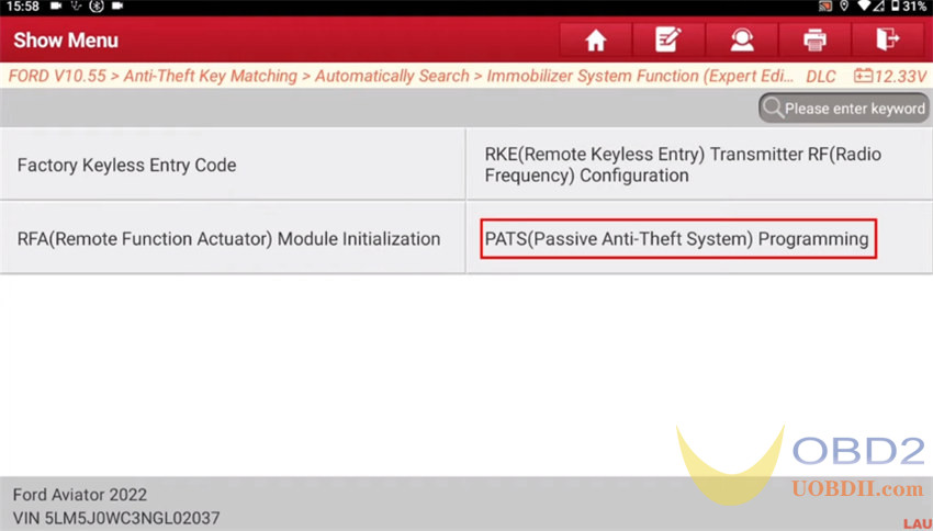 Launch X431 IMMO Plus / Elite Lincoln Anti-theft Key Matching