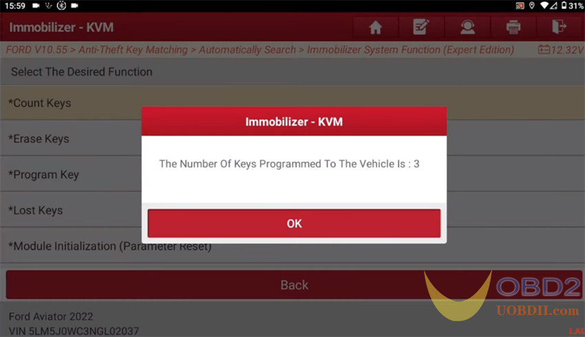 Launch X431 IMMO Plus / Elite Lincoln Anti-theft Key Matching