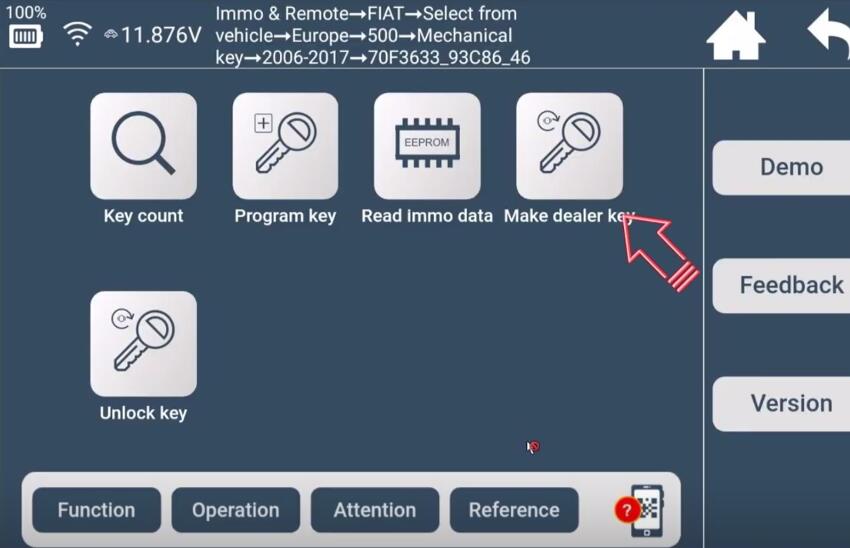 Lonsdor K518 Pro Read Fiat IMMO Data and Program Key