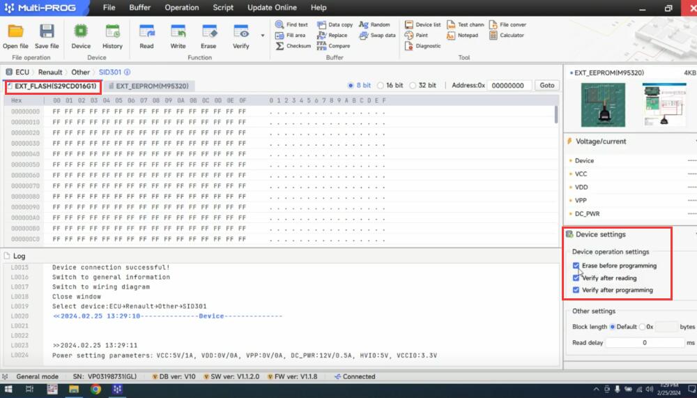 Renault SID301 MCU Read with Xhorse Multi Prog via BDM