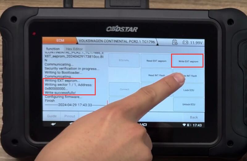 VW PCR2.1 Read/Write by OBDSTAR DC706 on Bench