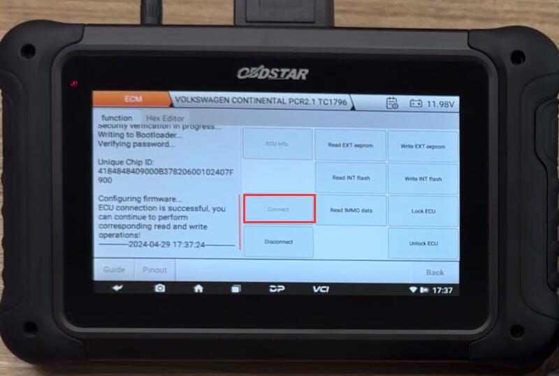 VW PCR2.1 Read/Write by OBDSTAR DC706 on Bench