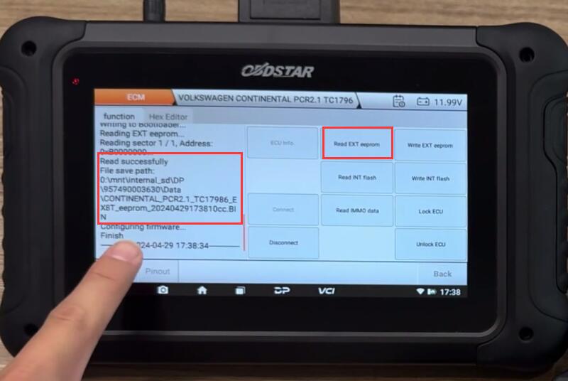 VW PCR2.1 Read/Write by OBDSTAR DC706 on Bench