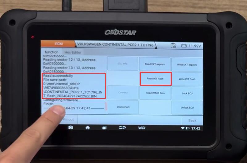 VW PCR2.1 Read/Write by OBDSTAR DC706 on Bench