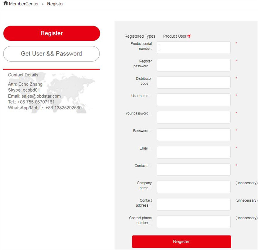 OBDSTAR MT203 CAN Driver Register and Replace Information