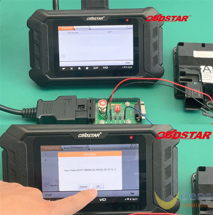 OBDSTAR P50 Ford 6C1T14B056 Airbag Reset on Bench