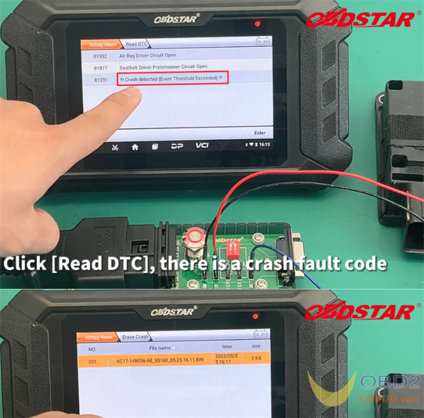 OBDSTAR P50 Ford 6C1T14B056 Airbag Reset on Bench