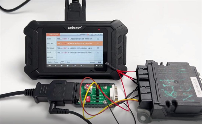 TESLA R7F701064 Airbag Reset by OBDSTAR P50 on Bench