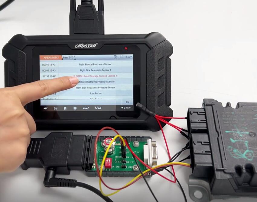 TESLA R7F701064 Airbag Reset by OBDSTAR P50 on Bench