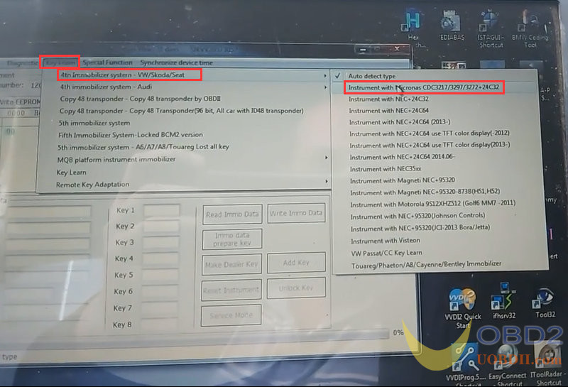 VVDI2 Program Immo Data and Swap Cluster for Skoda Octavia