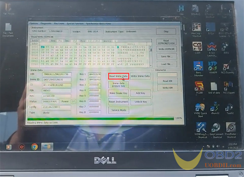 VVDI2 Program Immo Data and Swap Cluster for Skoda Octavia