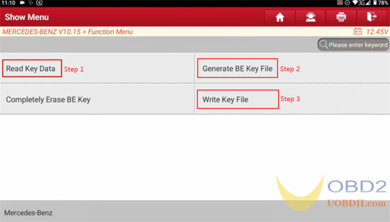 Launch X431 IMMO Elite Mercedes Benz W204 AKL Anti-theft Key Matching