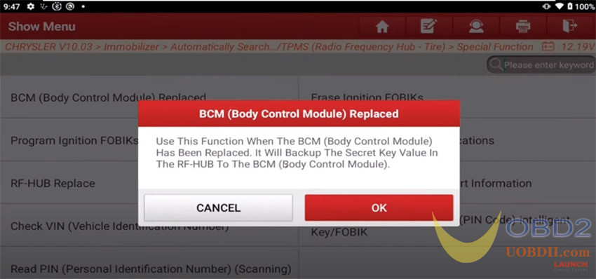 How to Do Chrysler Anti-theft Key Matching with Launch X431 IMMO Plus/Elite?