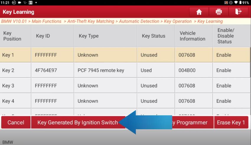 Launch X431 IMMO Plus Program and Delete BMW CAS3/CAS3+ Smart Key/Fob AKL