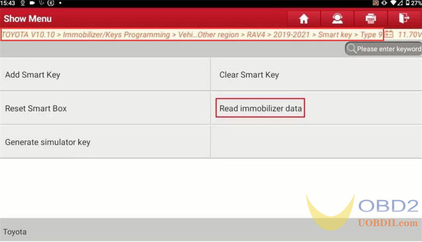 Toyota All Keys Lost Programming with Launch X431 IMMO Plus/Elite