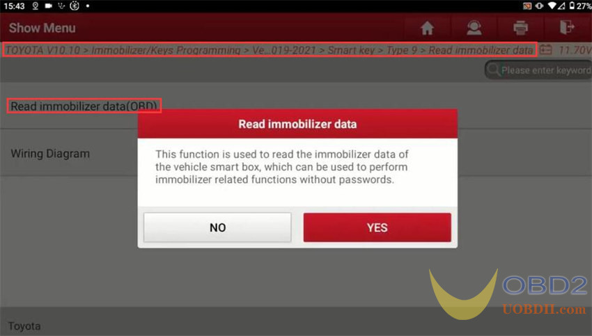 Toyota All Keys Lost Programming with Launch X431 IMMO Plus/Elite