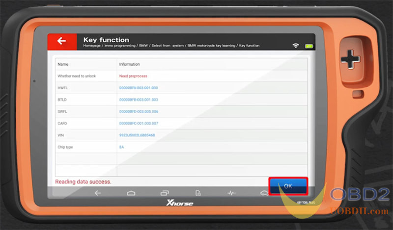 Xhorse Key Tool Plus Tutorials: BMW Motorcycle Key Learning
