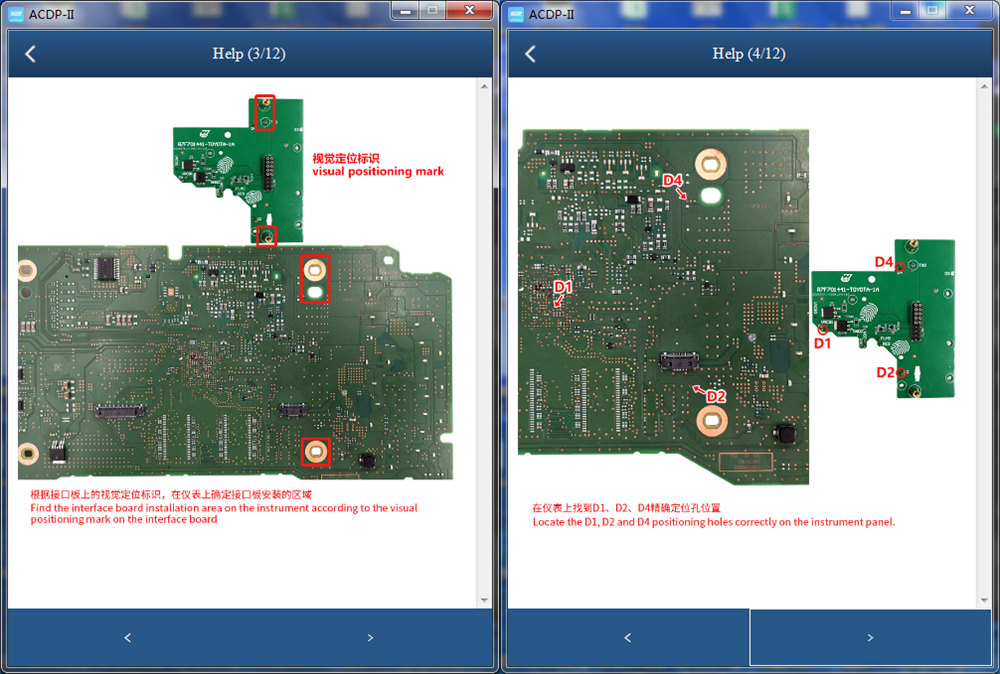 Yanhua ACDP Connection Diagram for Toyota R7F714xx Buick D70F3558 Mileage Correction